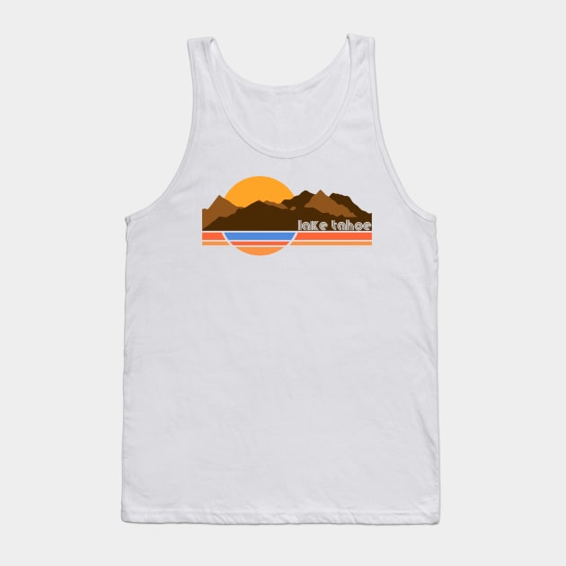 Lake Tahoe Retro 70s Tourist Souvenir Tank Top by darklordpug